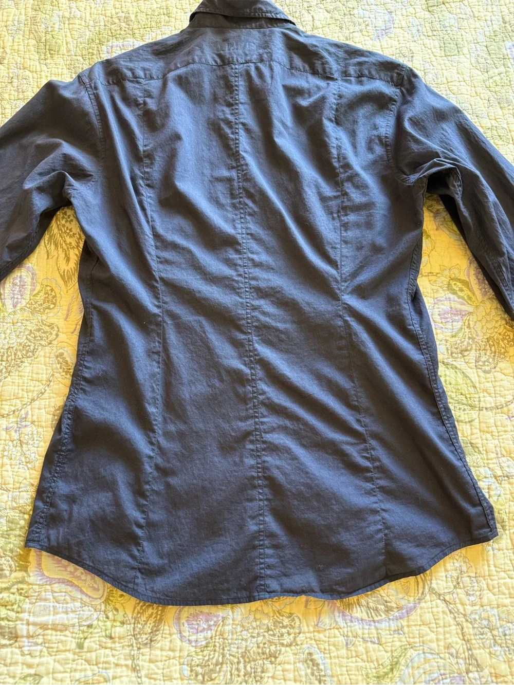 Dries Van Noten navy blue button up shirt - Picture 5 of 11